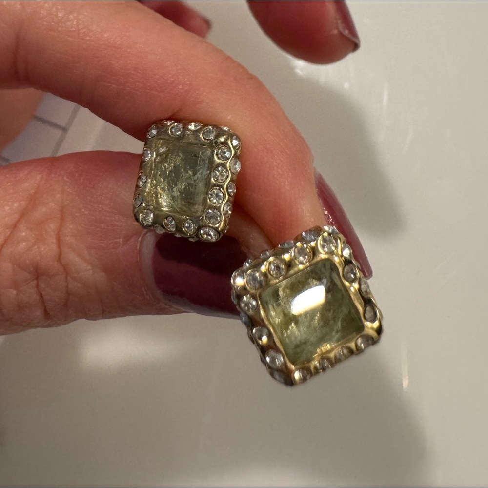 Alexis Bittar Elegant Gold Stud Earrings - Picture 3 of 5